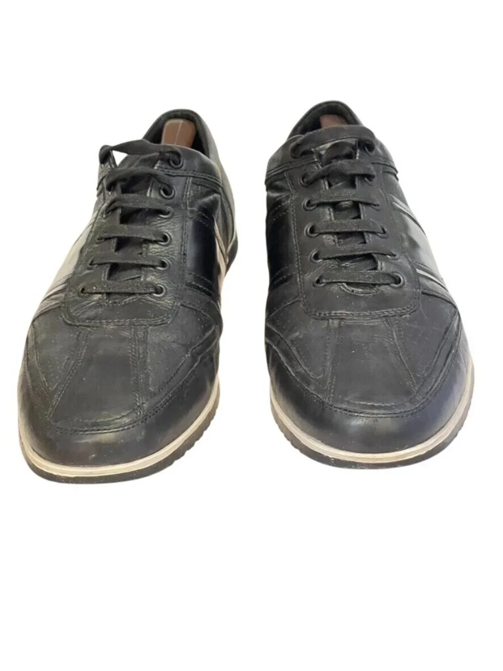 Kenneth Cole Shoes Take Notice Sneaker Black Leather Comfort Oxford Men's Size 1